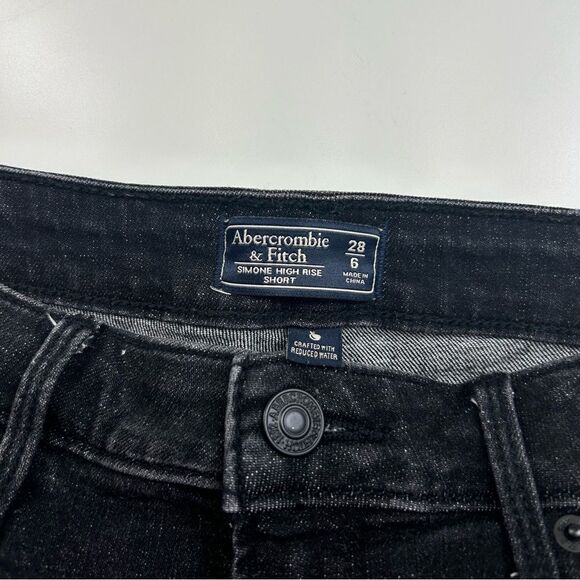 Abercrombie and Fitch Simone High Rise Shorts Dark Wash Size 28 - Picture 4 of 9